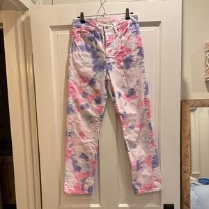 Levi's Pink and Purple Tie-Dye Women's Ankle Jeans